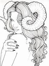 Foux Mandalas Demons Capricorn Dificiles Herz Satan Maquilleuse Gymy Kleines Octopus sketch template