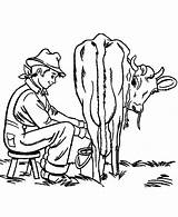 Cow Coloring Milking Pages Farming Drawing Farmer Activity His Printable Farmers Getdrawings sketch template