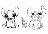 Coloring Pages Disney Lilo Stitch Kids Characters Cute Printable Color Walt sketch template