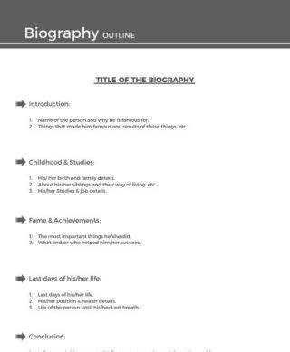 sample biography outline template outline biography paper outline
