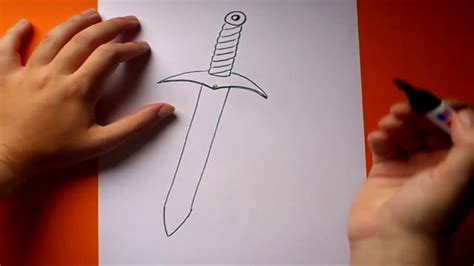 como dibujar una espada paso  paso   draw  sword youtube
