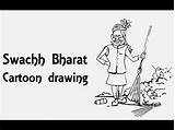 Bharat Swachh Drawing Cartoon Pencil Draw sketch template