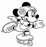 Coloring Roller Pages Skating Disney Minnie Mouse Skate Printable Mickey Visit Azcoloring sketch template