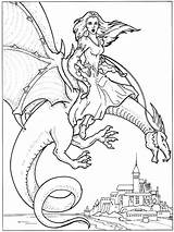 Dragon Coloring Pages Princess Dragons Girl Printable Water Knights Colouring Color Print Realistic Rider Knight Getcolorings Inspiring Adults Chinese Sheets sketch template