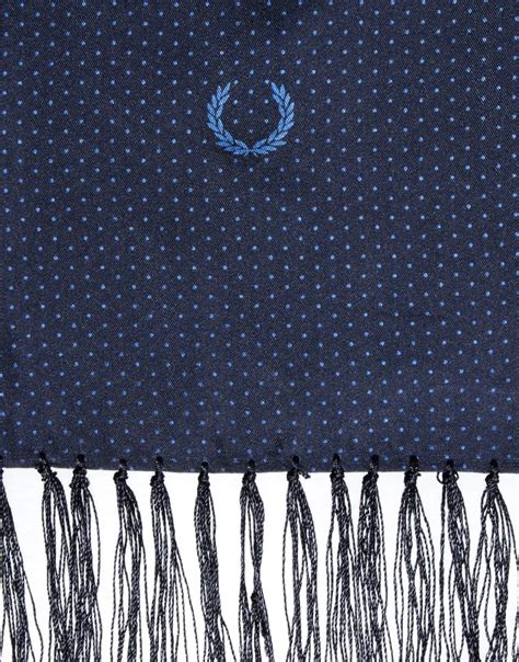Fred Perry Fred Perry Laurel Wreath Polka Dot Tootal Scarf In Navy
