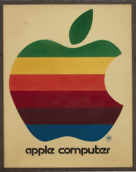 apple computer  original rainbow apple logo sign circa  history  science