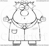 Scientist Chubby Male Careless Shrugging Clipart Cartoon Angry Thoman Cory Outlined Coloring Vector Regarding Notes Clipartof sketch template