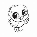 Chick Baby Coloring Pages Outline Clipart Posing Happy Little Clip Color Kids sketch template