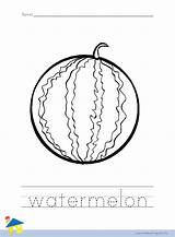 Watermelon Coloring Thelearningsite sketch template