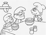 Smurf Papa Book Coloring Drawing Baby Pages Clipart Color Kids Dinner Eating Food Printable Table Family Teenagers Animal Baker Clip sketch template