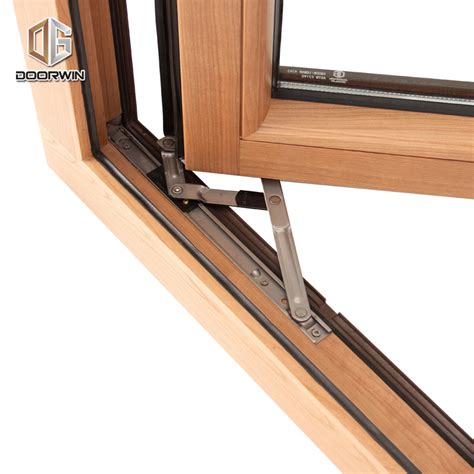 aluminum wood outswing casement window  tempered glass windows sty wood aluminium doors