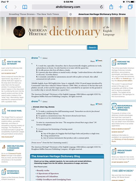 drone   vocabulary word american heritage dictionary vocabulary words dictionary entry