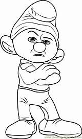 Coloring Smurf Grouchy Smurfs Pages Village Lost Coloringpages101 Pdf sketch template