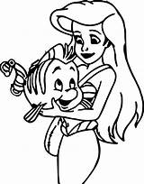 Flounder Ariel Disneyclips Getcolorings sketch template