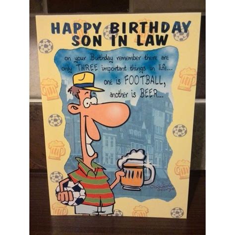 happy birthday son  law joke card   ebid united kingdom