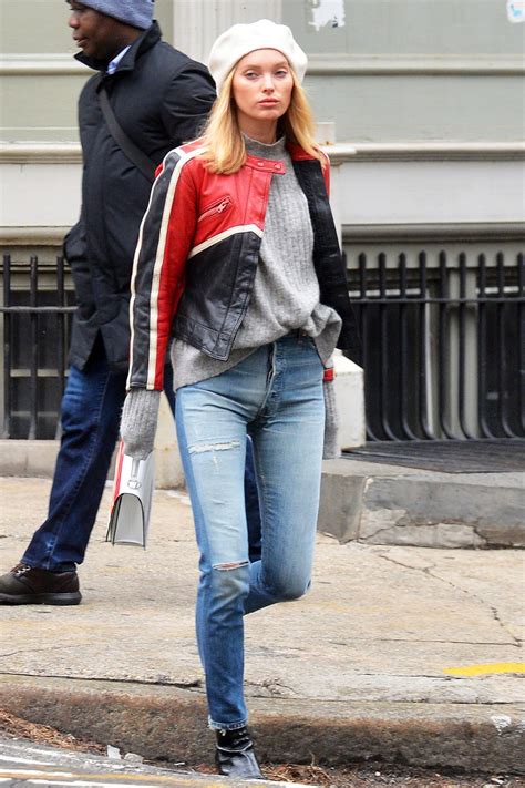 Elsa Hosk Spotted Out In A Cream Colored Hat Black And