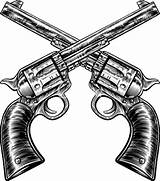 Pistola Revolver Crossed Revolvers Pistols Canva Shooter sketch template