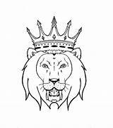 Crown Lion King Tattoo Drawing Outline Designs Kings Line Latin Tattoos Paper Drawings Face Sketch Head Simple Tribal Paw Gang sketch template