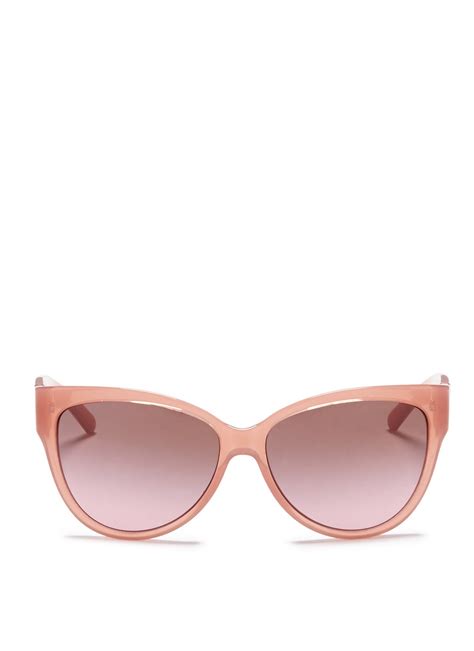 lyst tory burch translucent acetate cat eye frame sunglasses in pink