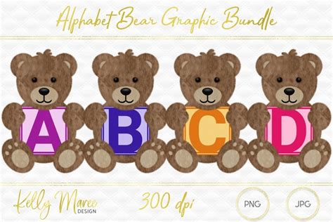 alphabet bear graphic bundle