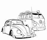 Vw Coloring Pages Van Drawing Beetle Bus Camper Volkswagen Cartoon Fusca Desenhos Google Hot Volkswagon Kombi Outline Carros Beetles Tattoo sketch template
