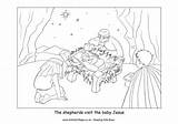 Shepherds Nativity Visit Jesus Baby Colouring Pages Coloring Activity Christmas Story Sheets Village Explore sketch template