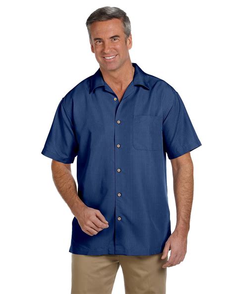 harriton  mens barbados textured camp shirt shirtmax