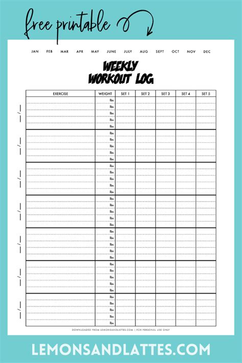 weight lifting workout sheets