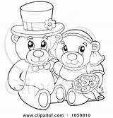 Wedding Couple Outline Bear Coloring Teddy Visekart Illustration Royalty Clip Vector Printable Cartoon Clipart Toy Poster Print Illustrations Clipartof 2021 sketch template
