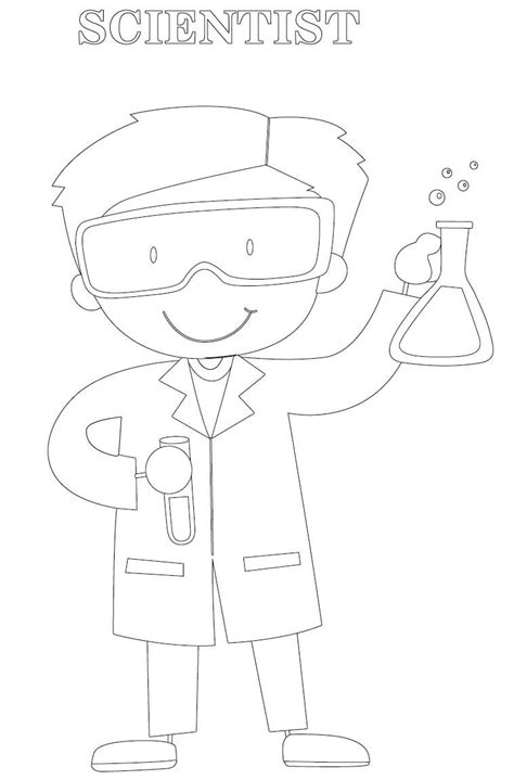scientist  coloring page  printable coloring pages  kids