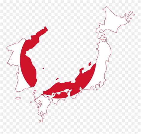 flag map of japan and korea japanese empire flag map clipart japan