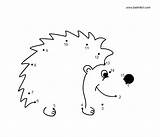 Dot Hedgehog Printable Pages Coloring sketch template