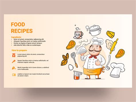 food recipe powerpoint template     premast  dribbble