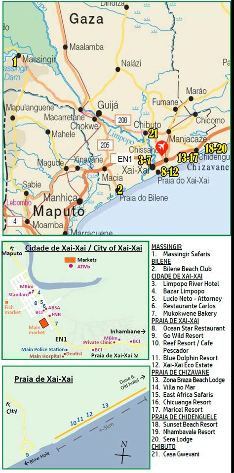 maps stay play eat  xai xai mozambique