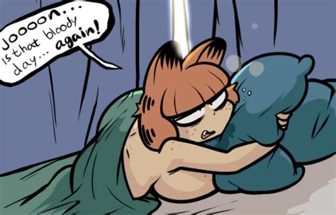 Rule 34 Female Garfield Series Garfield The Cat Humanized In Bed