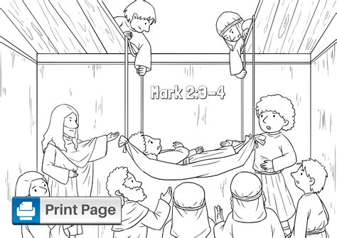 jesus heals  paralytic coloring page images   finder