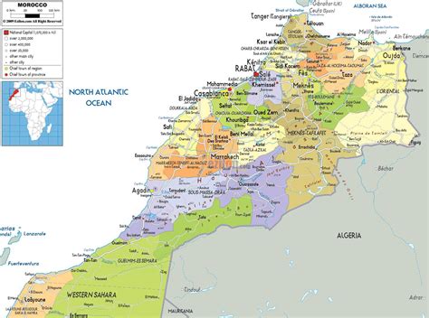 carte du maroc carte routiere des villes des regions administrative