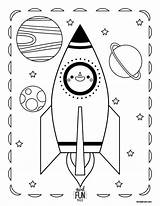Rocket Coloring Printable Space Kids sketch template