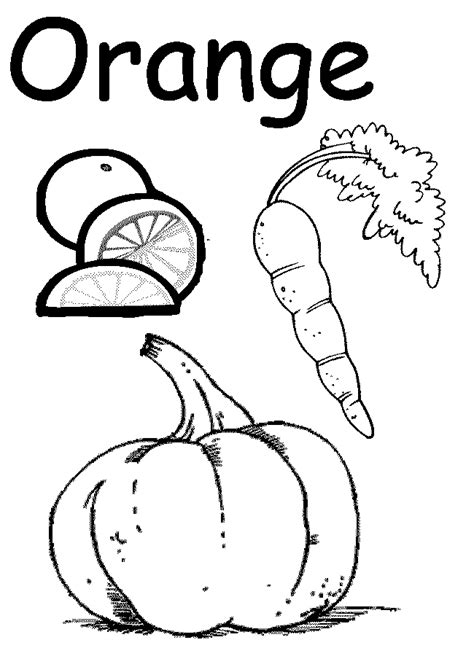 printable color orange coloring pages