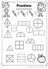 Fractions Worksheets Color Math Coloring Worksheet Kids Basic Grade Kindergarten Sheet Identify Printable Activities Choose Board 1st Printables sketch template