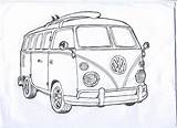 Volkswagen Drawing Kombi Surf Bus Para Drawings Vw Line Coloring Sketch Imagens Desenhos Auto Pages Hippie Car Combi Vehicle Colorir sketch template