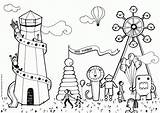 Coloring Fair Pages County Kids Popular sketch template