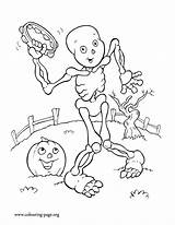 Halloween Coloring Skeleton Pages Colouring Popular Coloringhome sketch template