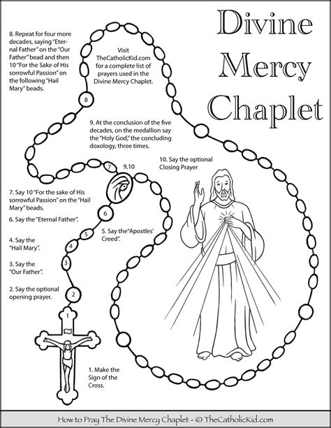 pray  divine mercy chaplet kids coloring page