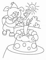 Coloring Birthday Pages Park 5th Celebrating Amusement Piggy Template Popular sketch template