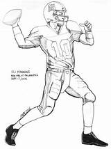 Manning Eli Coloring Pages Color Football Peyton Sketch Template Sketches Google sketch template