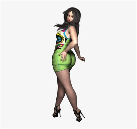 plus size sexy girl woman pose model 3d funny spanking