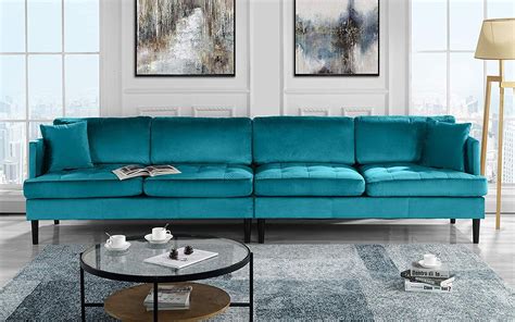day shipping buy mid century modern extra large velvet sofa living room couch velvet