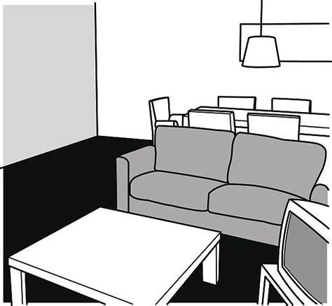 black  white living room illustrations royalty  vector