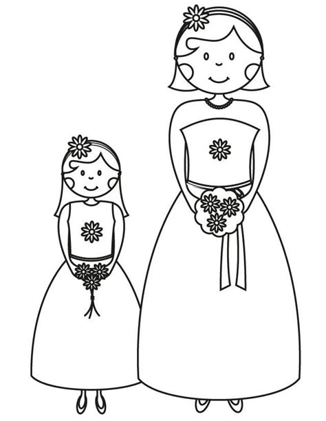 flower girl coloring page coloring home